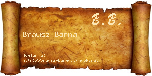Brausz Barna névjegykártya